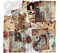 Mayplous Vintage Pattern Scrapbook Paper Pack, Decoupage Collage Sheets with No Repeated Designs for Journaling, Card Making, Gift Wrapping, and Arts and Crafts (Emily)
