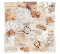 Mayplous Vintage Scrapbook Supplies Kit, Coffee Ephemera Mixed Media Pack with Collage Paper, PET Stickers and Vellum Paper for Junk Journal, Planner, Card Making, DIY Crafts (Finn)