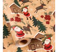 MAYPLUSS Christmas Gift Wrapping Paper Roll - 17 Inch X 33 Feet - Red and Green Black Plaid Wrapping Paper Sheets Christmas gift wrap for Birthday Baby Shower Party Festive Decoration