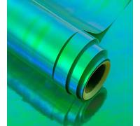 MAYPLUSS Christmas Green Iridescent Gift Wrap Paper - 17Inch X 32.8Feet - Luxury Solid Color Metallic Holographic Green Gift Wrapping Present Paper for Christmas, St.Patrick Day, Birthday, Wedding