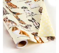 MAYPLUSS Dog Wrapping Paper Roll - 17 Inch X 16.5 Feet - Reversible Polka Dot Wrapping Paper for Dog Birthday Doggy Lovers Kids Boys Girls Gift Wrap