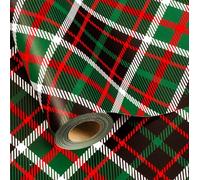 MAYPLUSS Gift Wrapping Paper Roll - 17 Inch X 33 Feet - Christmas Royal Green Plaid Design Winter Holiday gift Wrap Present Sheets for Christmas Birthday Baby Shower Party Festive Decoration