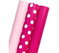 MAYPLUSS Girl Gift Wrapping Paper Roll - 17In x 120In Per Roll - Girly Pastel Pink, Hot Pink Dot Engagement Gift Wrap Paper for Party, Wedding, Women Birthday, Valentine's Day, Baby Shower, Christmas