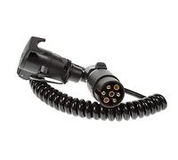 Maypole 1.5 m 7 Pin N Type Curly Extension Lead (Plug To Socket) for Trailer Lighting