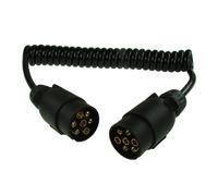 Maypole 1.5m 7 Pin Plug to Plug Curly Connecting Lead 1.50m