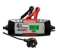Maypole 4A Dual Voltage 6/12V Electronic Smart Car Battery Charger Fully Automatic 5 Stage Charging Cycle Lead Acid AGM