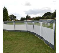 Maypole 5 Panel Steel Poled Windbreak Privacy Screen With PVC Windows, 8m Width