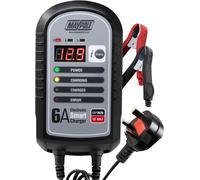 Maypole 8A 12V Electronic Smart Car Battery Charger Fully Automatic 9 Stage Charging Cycle Lead Acid AGM Car Van Caravan Motorhome Tractor, Red/Black