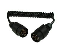 Maypole Connecting Lead MP588 – 2×7-pin, 7-core Curly Trailer Lighting Lead, 1.5 m