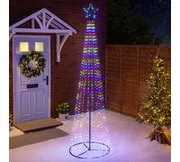 Maypole Christmas Tree Flashing LED Outdoor Decoration 1.4m 2.1m 2.5m Christow Multi 2.1m