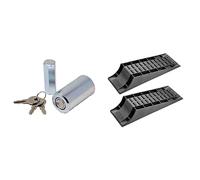 Maypole Stronghold 5491B Caravan Leg Lock & MP4601 Level Ramp Set (Twin Pack), Black