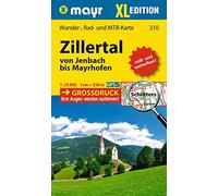 Mayr Wanderkarte Zillertal - Von Jenbach bis Mayrhofen XL 1:25.000: Wander-, Rad- und Mountainbikekarte, extra grossdruck, reiß- und wetterfest