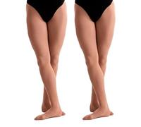 Mayra Hosiery | Girls Kids Silky Dance 60 Denier Intermediate Footed Ballet Dance Tights | 3-13 Years | 2 Pair Pack | (UK, Age, 7 Years, 9 Years, Regular, Light Suntan)
