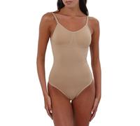 Mayra Hosiery Silky Dance Seamless Low Back Camisole Leotard with Removable Padding | Ballet Dance Undergarment with Clear & Nude Adjustable Straps (Nude, Medium)