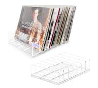 MayRecords 2 PCs Clear Acrylic CD Holder Multi-Slot Desktop DVD/CD Storage Box-Holds up to 14 Standard CD Cases for Media Shelf Storage and Organization
