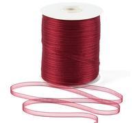 MAYREEL 1/4 Inch Burgundy Sheer Organza Ribbon Thin Wine Red Ribbon for Crafts Hang Tags Invitations Wedding Shower Party Gift Wrapping 500 Yards
