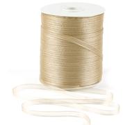 MAYREEL 1/4 Inch Champagne Gold Sheer Organza Ribbon Thin Light Gold for Crafts Hang Tags Invitations Wedding Gift Wrapping 500 Yards