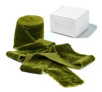 MAYREEL 2 Inch Moss Green Velvet Ribbon Hand Torn Olive Silk Frayed Edge for Bridal Bouquets Invitations Wedding Vow Books Gift Baskets Hair Bows 3 Yards