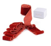MAYREEL 2 Inch Rust Velvet Ribbon Hand Torn Autumn Silk Frayed Edge for Thanksgiving Bridal Bouquets Invitations Wedding Vow Books Gift Baskets 3 Yards
