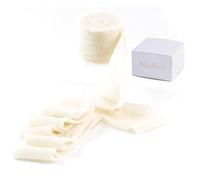 MAYREEL Ivory Velvet Ribbon 2 Inch Hand Torn Light Cream Silk Frayed Edge Ribbon for Bridal Bouquets Invitations Wedding Vow Books Gift Baskets Hair Bows 3 Yards