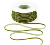 MAYREEL Moss Velvet Ribbon - 1/8" Thin Green, Vintage, Narrow Olive Green for Wedding Invitations, Crafts, Gift Wrapping, Party Favours - 50 Yards Long