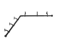 Mayrhyme Black Corner Window Curtain Rods with Aluminum End Cap Finials and Brackets,1 Inch Diameter Bay Window Curtain Rods,2 Sided 32-86 Inch Adjustable Drapery Rod