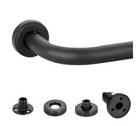 Mayrhyme Black Wrap Around Curtain Rod, 1 Inch Diameter, 28 to 120 Inch, Adjustable Blackout Curtain Rod with Zinc Alloy Finials and Aluminum Center Brackets