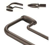 Mayrhyme Double Curtain Rods, Wrap Around Curtain Rod for Windows, Internal Splicing 1'' Front and 5/8'' Back Adjustable Curtain Rod with Aluminum Finials and Brackets (Dark Bronze, 28-86")