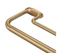 Mayrhyme Double Curtain Rods, Wrap Around Curtain Rod for Windows, Internal Splicing 1'' Front and 5/8'' Back Adjustable Curtain Rod with Aluminum Finials and Brackets (Warm Gold, 28-150")