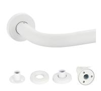 Mayrhyme Matte White Wrap Around Curtain Rod, 1 Inch Diameter, 28 to 56 Inch, Adjustable Blackout Curtain Rod with Zinc Alloy Finials and Aluminum Center Brackets