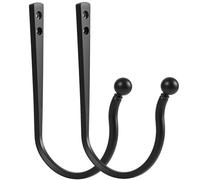 Mayrhyme Mini Ball Curtain Holdbacks 4 Pack,Solid Zinc Alloy Wall Mounted Curtain Tiebacks & Hooks, Unique Shape Curtain Holders， Modern Curtain Pull Backs for Drapes, Curtains,Black