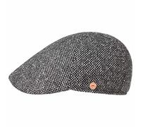 Mayser Classic Tweed Flat Cap Ivy hat Wool (56 cm - Black)