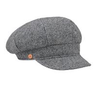 Mayser Coco Tweed Newsboy Cap Women - Made in The EU Women´s Baker boy hat with Peak, Lining, Lining Winter Autumn-Winter - L (59-60 cm) Blue