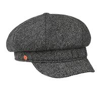 Mayser Coco Tweed Newsboy Cap Women - Made in The EU Women´s Baker boy hat with Peak, Lining, Lining Winter Autumn-Winter - S (55-56 cm) Black