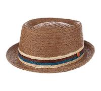 Mayser Gareth Pork Pie Straw Hat Made in EU Men Spring Summer Brown