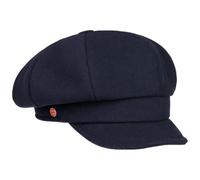 Mayser Newsboy Cap Wide Fit Visor Made in EU Women Autumn Winter Navy