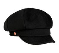 Mayser Women´s Newsboy Cap Women - Made in The EU Winter caps Wool with Peak, Lining, Lining Autumn-Winter - S (55-56 cm) Black