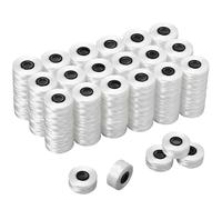 Maysing 100 Pcs Magnetic L Prewound Bobbins Polyester Prewound Bobbin Thread 70D for Commercial Home Embroidery and Sewing Machines(White)