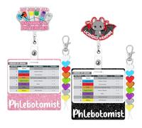 Maysing 8 Pcs Phlebotomist Nurse Accessories Set Order of Blood Draw Beads with Reference Card Nurse Badge Reel Holder Phlebotomist Card Holder ID Name Identification Tag for Rn Pharmacy Ma Week Gift