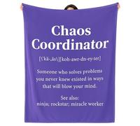 Maysing Chaos Coordinator Gifts Retirement Gift for Woman Man Soft Blanket Thank You Appreciation Gifts for Chaos Coordinator Social Worker Leader Coworker 60"x50"(Purple)