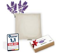 MAYSON® Organic Cherry Stone Pillow with Lavender - Microwave-Safe Heat Cushion with Washable Cord Cover - 100% Oeko-Tex Cotton - 20 x 20 cm - Handmade in Germany - Beige/Bordeaux Red (Beige)