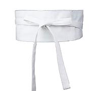 MAYSONG Women's Japanese Kimono Robe Obi Belt Waistband, White, One Size