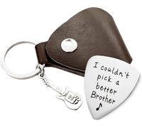MaySunset I Couldn’t Pick A Better Brother, Stainless Steel Guitar Pick Jewelry Gift for Friend Brother Musician Guitar Player Birthday Christmas