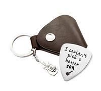 MaySunset I Couldn’t Pick A Better Son Guitar Pick, Stainless Steel Guitar Picks Jewelry Gift for Son Musician Guitar Player Birthday Christmas Graduation Gifts, Silver