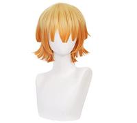 maysuwell Anime Cosplay Wig for Men Women Yellow gradient short hair for Halloween,carnival,Costume Party with Wig Cap