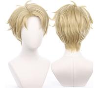 maysuwell Anime Cosplay Wigs Elite Intelligence 32cm Blonde Yellow Short Twilight Cosplay Holloween Wigs for adults + Wig Cap