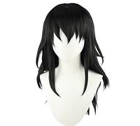 maysuwell Anime wig Cosplay Wigs Black Long Curly Hair for Halloween,carnival,Costume Party with Wig Cap