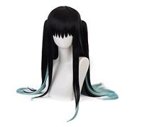 maysuwell Cosplay Wig Black blue gradient long hair Anime wig for Women for Halloween,carnival,Costume Party with Wig Cap
