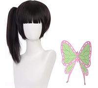 maysuwell Cosplay Wigs Anime wig for Women Black Medium Long Hair for Halloween,carnival,Costume Party (Includes Butterfly Hair accessories)