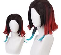 maysuwell Cosplay Wigs Black brown blue short hair Anime wig for Men Women for Halloween,carnival,Costume Party with Wig Cap